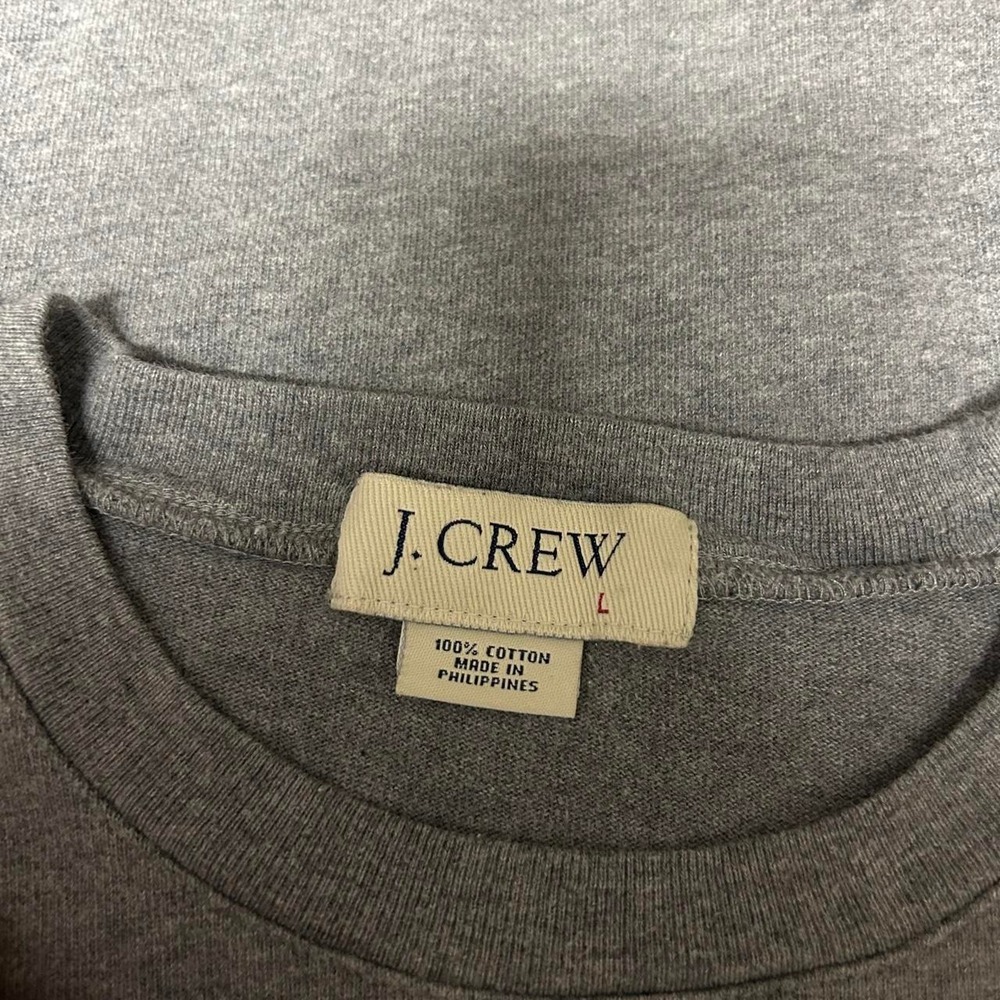Vintage J. Crew Heather Grey Heavyweight Blank Long Sleeve Shirt Mens L 00s - Picture 4 of 6